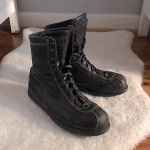 Black Leather Camper Combat Lace up Boots 8/8.5